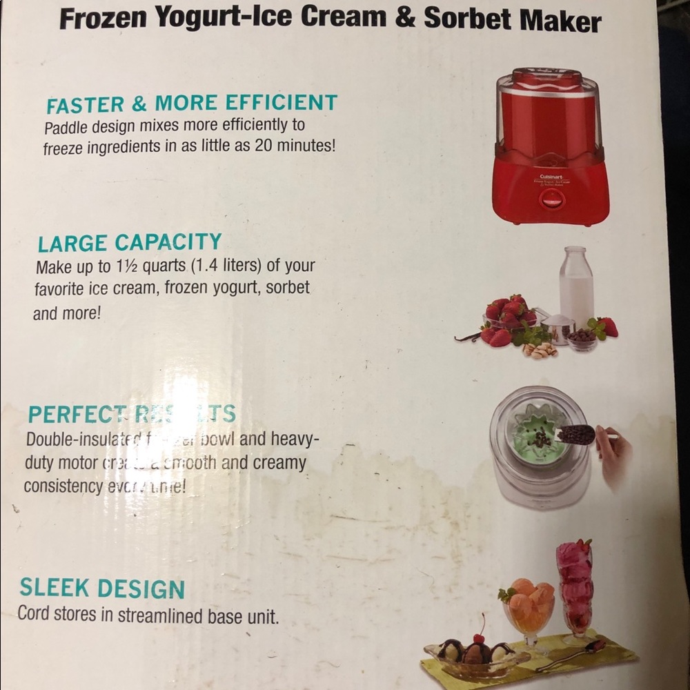 Cuisinart frozen yogurt, Ice cream & sorbet maker